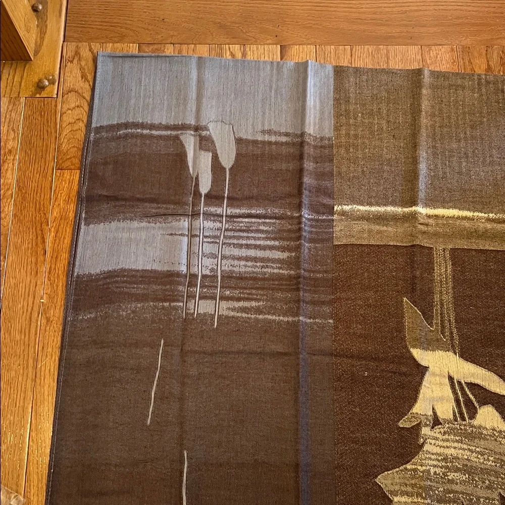 NWT 100% Pashmina Canadian Cultural Brown & Cream Scarf / Shawl